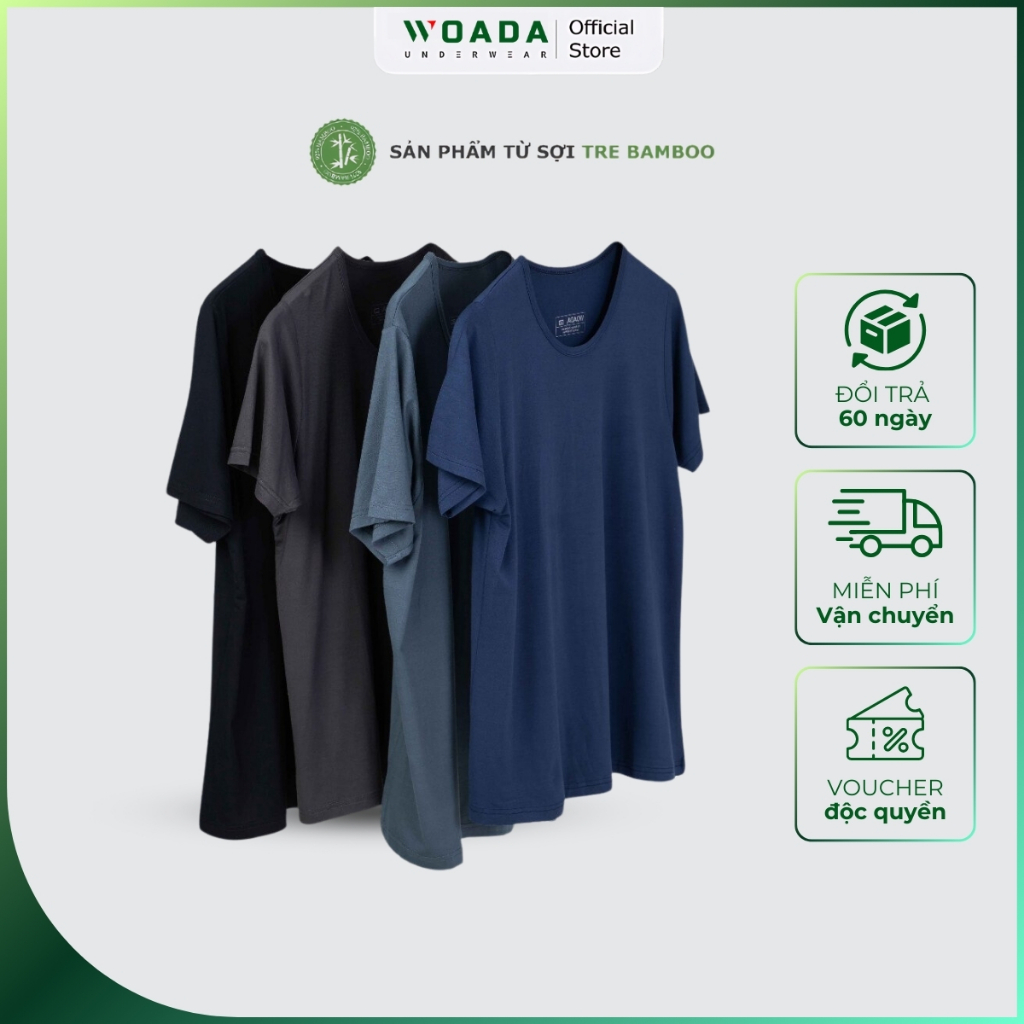 เสื้อยืดแขนสั้นผู้ชายทําจากวัสดุไม้ไผ่เย็นคุณภาพสูงยี่ห้อ WOADA LKA15