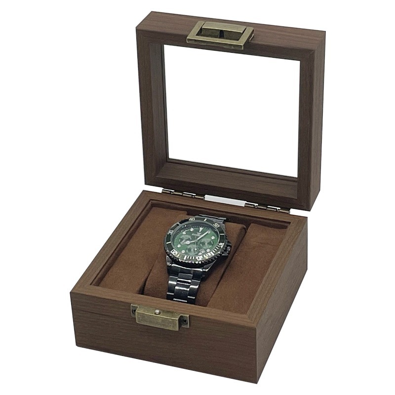 W152-FG-OW Display box - รักษานาฬิกาไม้สีน้ําตาลหรูหรา