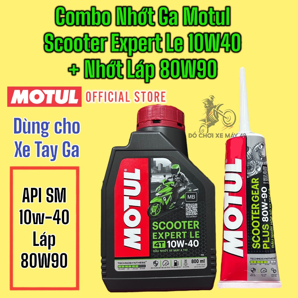 Combo Motul Scooter Expert LE 10W40 0.8L Lubricant + Motul 80W90 น้ํามันหล่อลื่นสําหรับสกู๊ตเตอร์