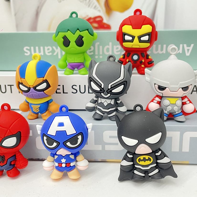 Sticker/charm/Superman Large Size 3D Superman รองเท้าแตะไขว้ รองเท้าแตะมีรู