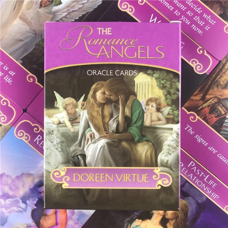 The Romance Angels Oracle Cards Premium Deck - ขนาดดั้งเดิม 8x12cm