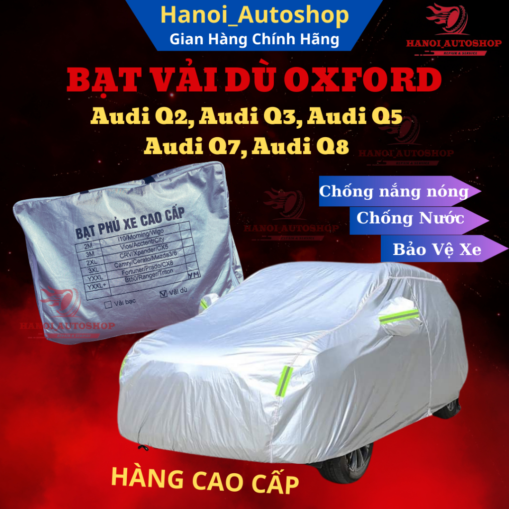 ผ้าคลุมรถสําหรับ Audi Q2, Audi Q3, Audi Q5, Audi Q7, Audi Q8 คุณภาพสูงผ้าร่ม OXFORD เพื่อป้องกันความ