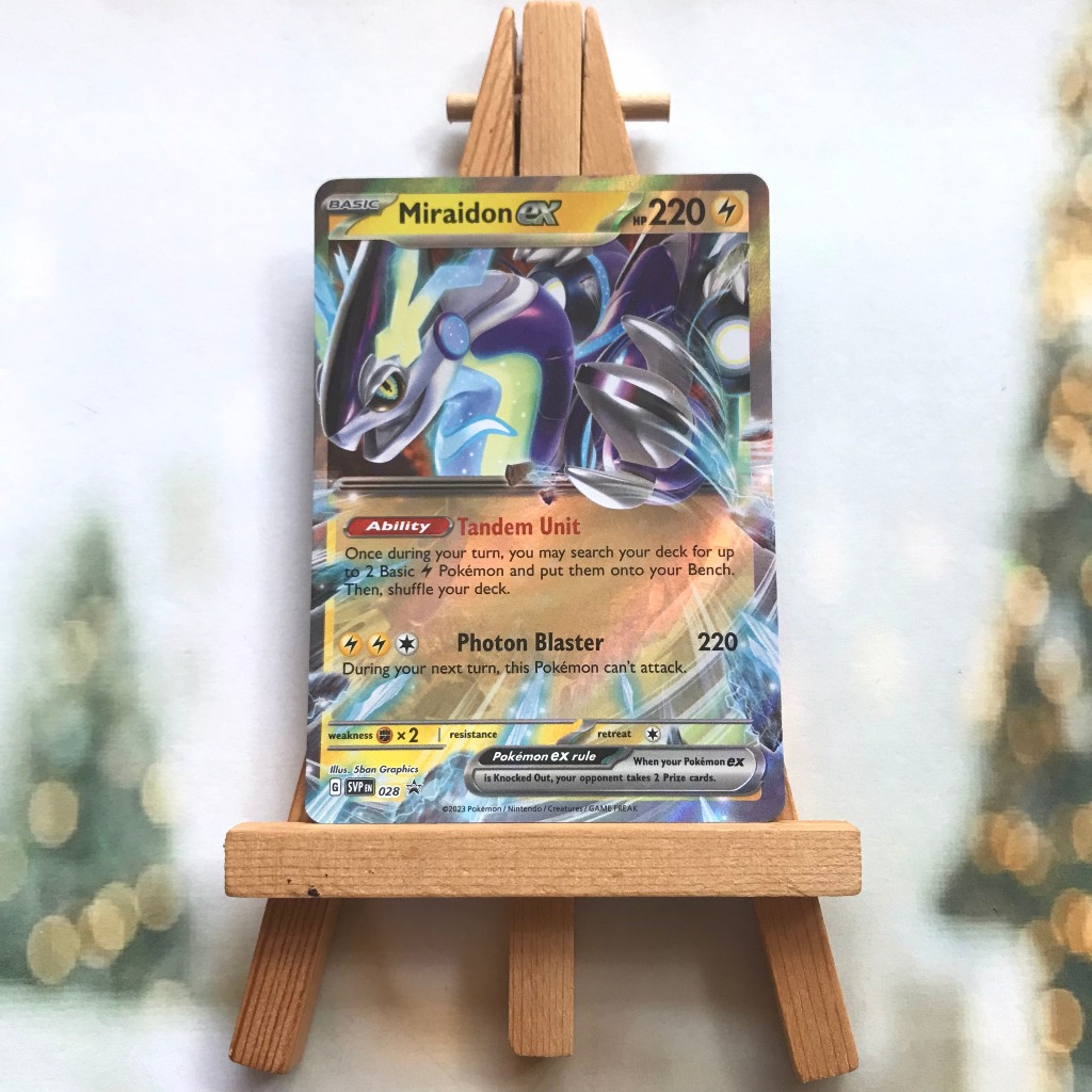 การ์ด Pokemon Miraidon ex SVP028 - Scarlet & Violet Ultra Rare Promo การ์ดภาษาอังกฤษของแท้