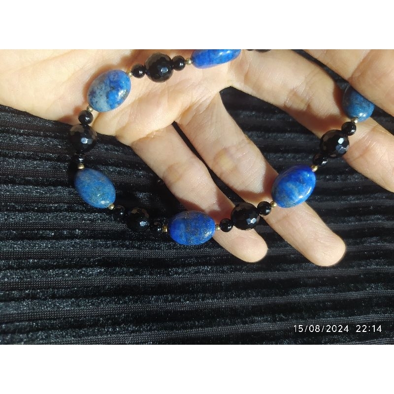 สร้อยคอเมทัลลิก lapis lazuli