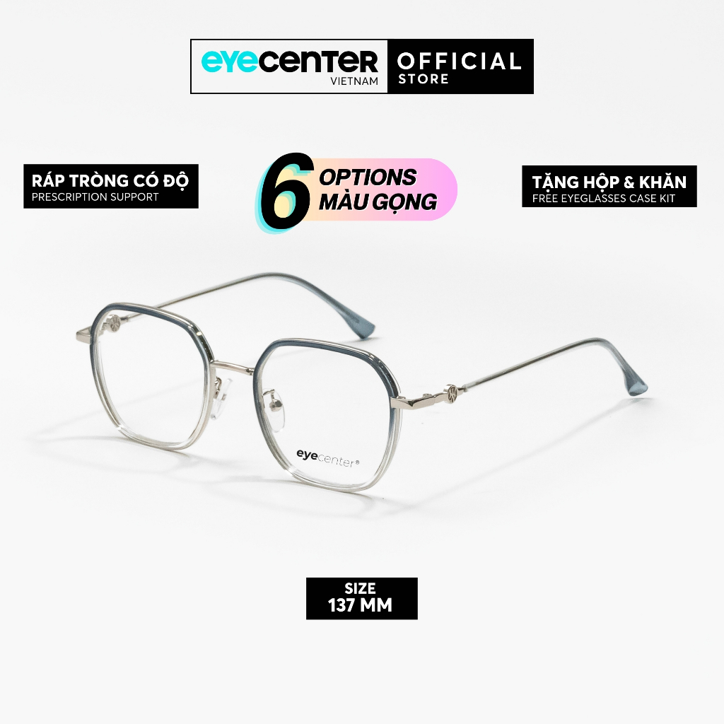 กรอบแว่นตาของแท้สําหรับผู้ชายและผู้หญิง EYECENTER B146 พลาสติกผสมโลหะป้องกันสนิมนําเข้าจาก Eye Cente
