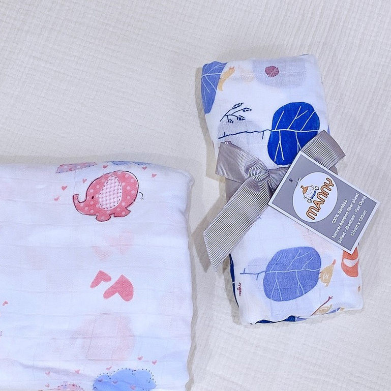 Manny 100% BamBoo BamBoo ผ้าเช็ดตัวไฟเบอร์สําหรับเด็กทารกจัดส่งแบบสุ่ม