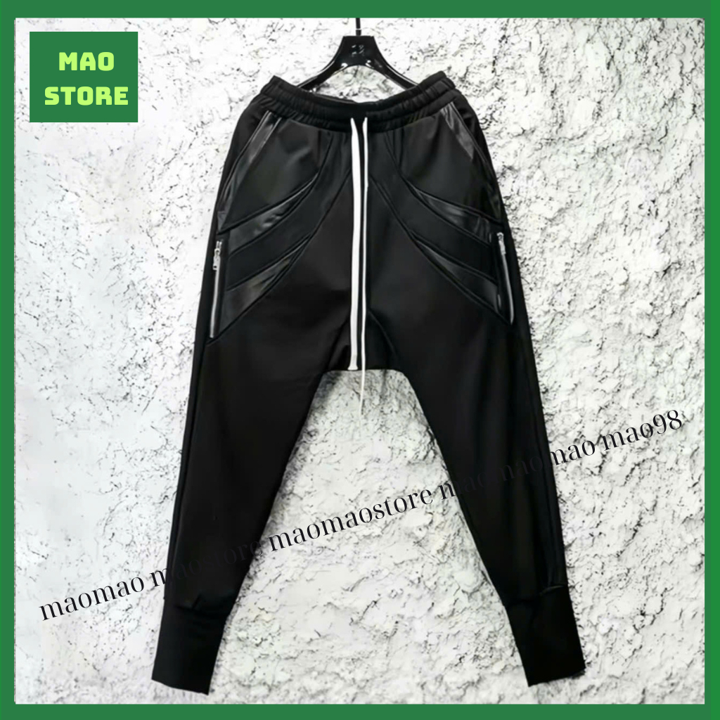 Obsess Amiri ผู้ชายกางเกง Jogger ยาว Crab ขา Felt ปักหนังลายปลา Gill Line Buckle Hem QC 2026