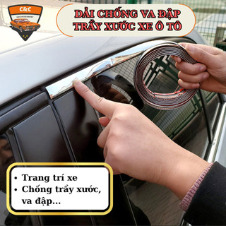 Dải trang trí chống trầy xước mạ crom xe hơi. Nẹp cao su mạ crom chống trầy xước, va đập xe ô tô