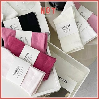 Tất cổ cao phong cách Hàn Quốc, vớ trơn chất liệu cotton mịn màng co giãn thoáng khí - Hot Store
