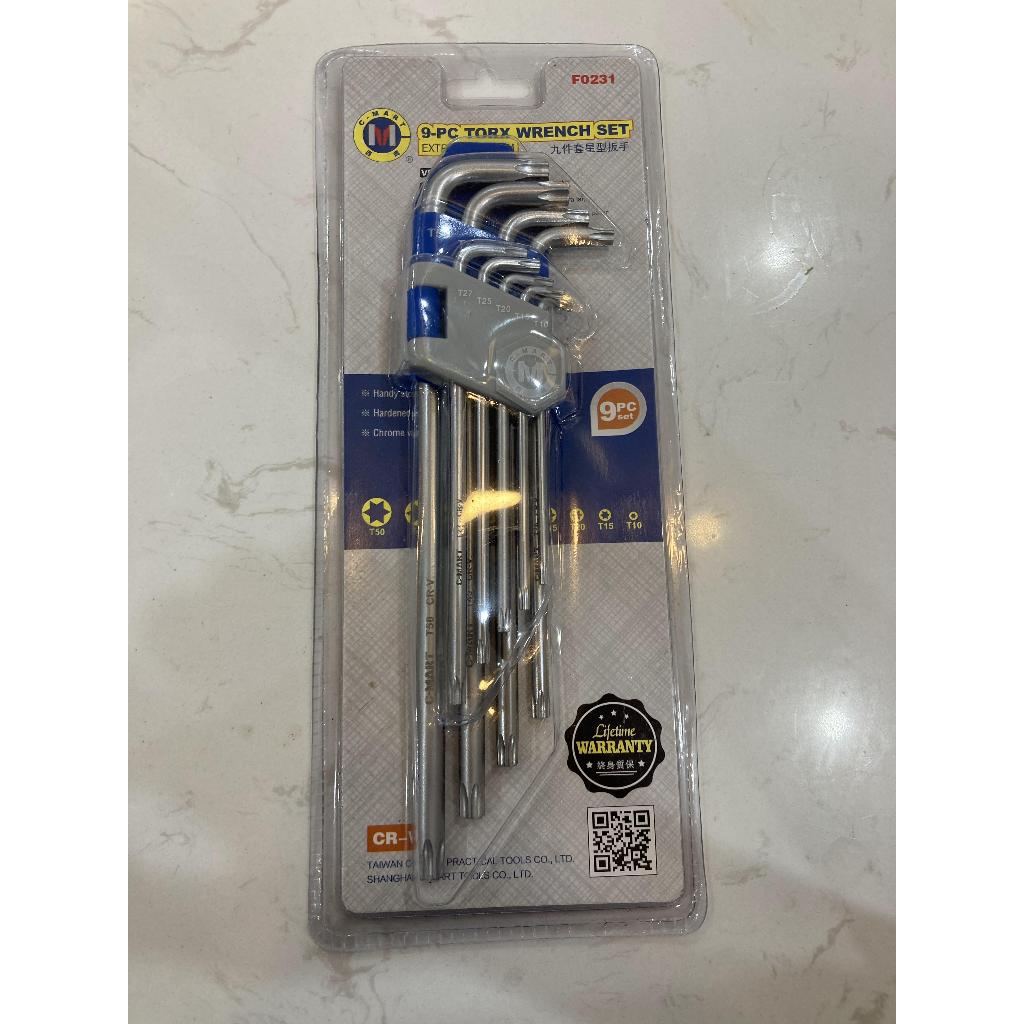 ชุดหกเหลี่ยม 9 ชิ้น rosettes มีรูจาก T10 to T50 C-Mart F0231