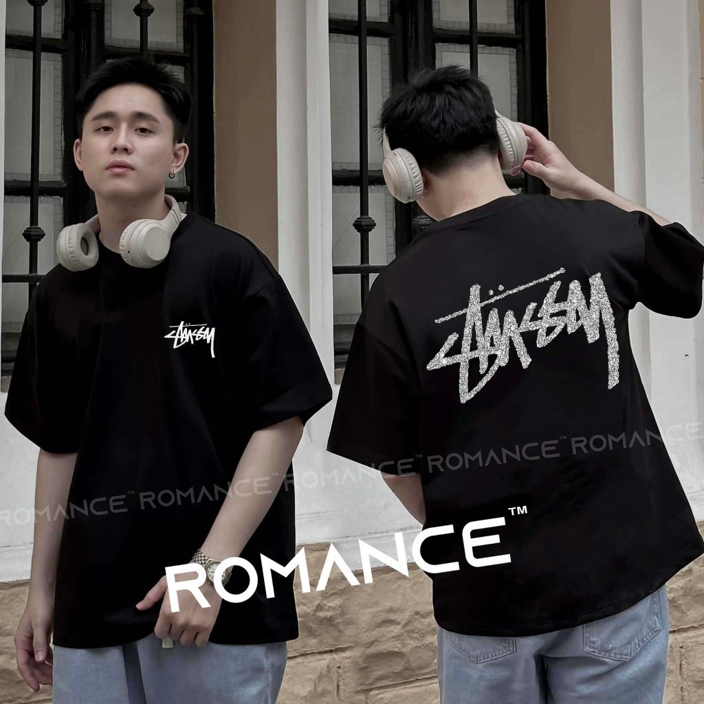 เสื้อยืด Stussy Glitter เสื้อยืดแขนยาวหลวม Stussy สําหรับทุกเพศ ผลิตจากผ้าฝ้ายคุณภาพสูง 100% คุณภาพส