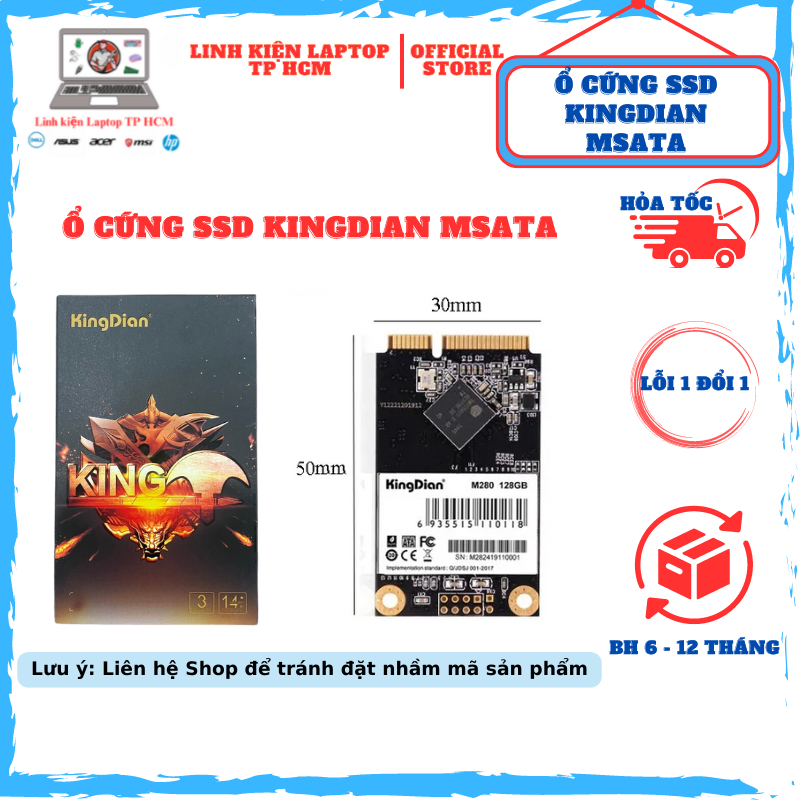 KINGDIAN MSATA แล็ปท็อป M280 SSD ฮาร์ดไดรฟ์ 128GB, 256GB, 512GB - MSATA - 3 ปี