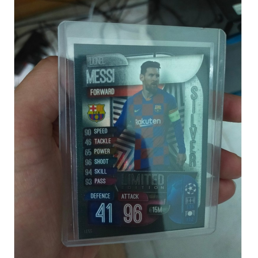 Topps Match Attax 19/20 Messi Silver Limited Edition Football Card (Messi - M10) - Barcelona - Barca