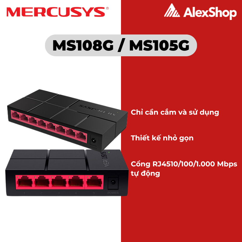 [5 / 8 พอร์ต] Mercusys 5 และ 8 Port Switch Network Splitter MS108G / MS105G 10/100/1000M Gigabit