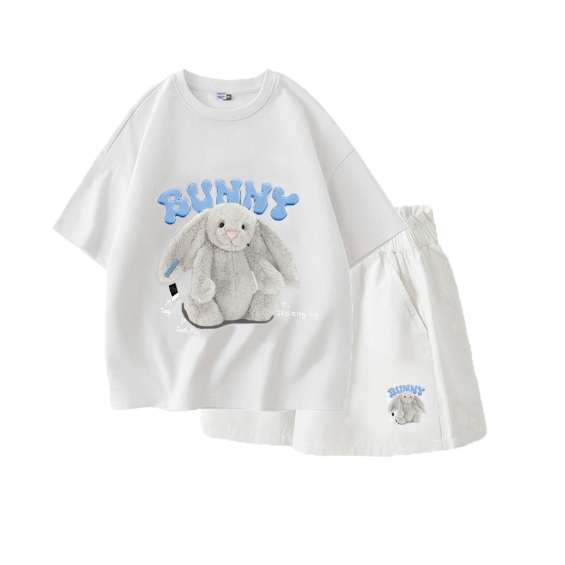 น่ารัก BUNNY Cotton Rabbit Short Sleeve Clothes Set for Baby ทําจากผ้าคอตตอนเนื้อนุ่ม ขนาดตั้งแต่ 10
