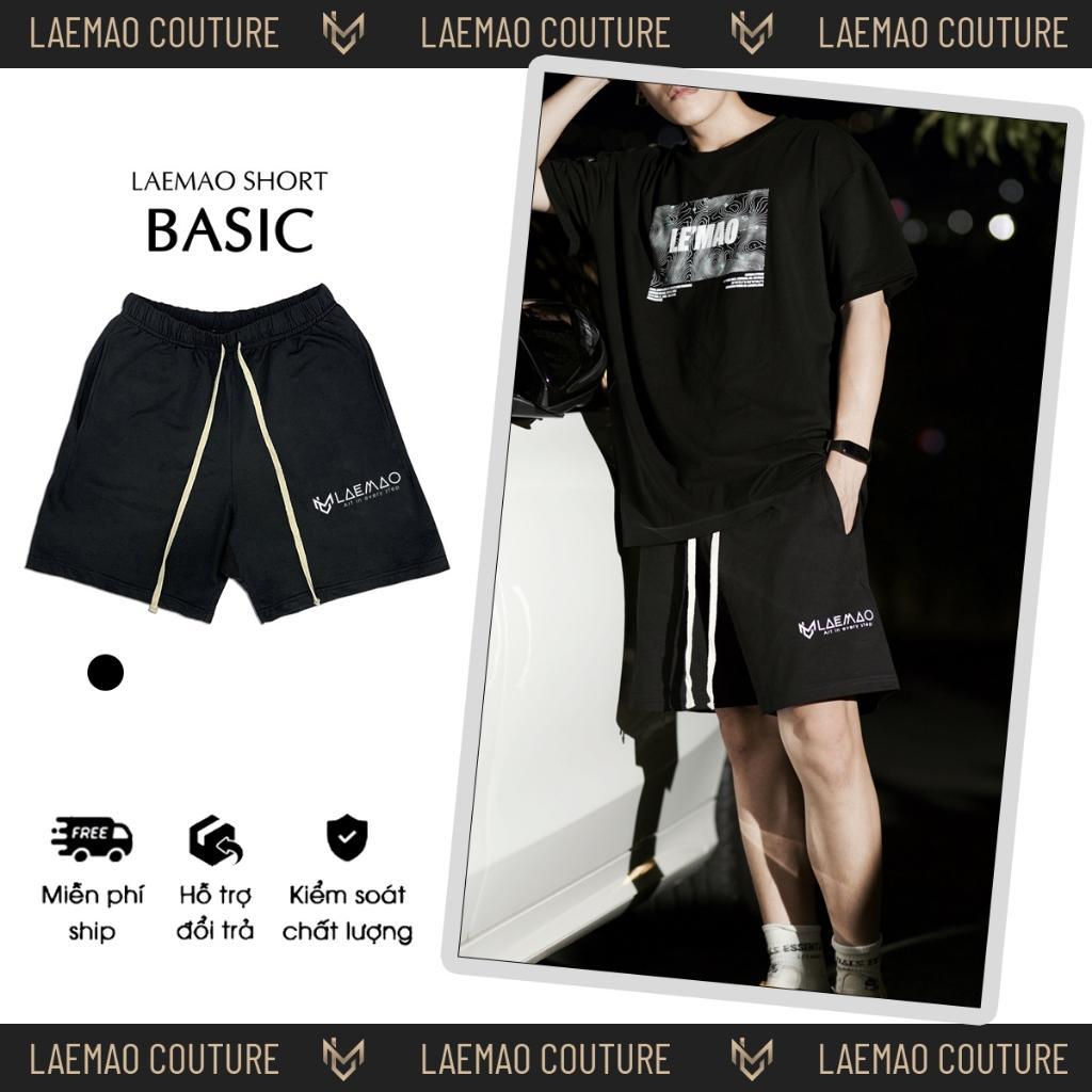 กางเกงขาสั้น LAEMAO ผ้าฝ้ายและผ้าสักหลาดหนังปลา BASIC - QA100