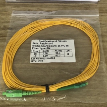 1 Simplex SC/APC-LC/APC สายแพทช์ออปติคอลแบบโหมดเดียว Phi 2 มม. (ลวดเดี่ยว) หลายขนาดเสริม