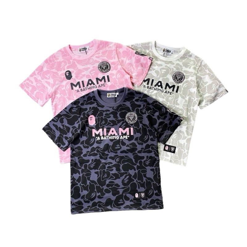 เสื้อยืด BAPE MIAMI สําหรับผู้ชายและผู้หญิง Unisex High Quality ดีเทล