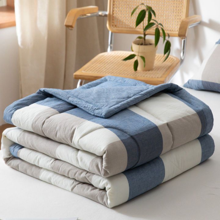 EXTREMELY BEAUTIFUL COOL COTTON CARO COTTON SUMMER BLANKET - SOFT 1.6X2M SUMMER BLANKET พร้อมวิดีโอจ