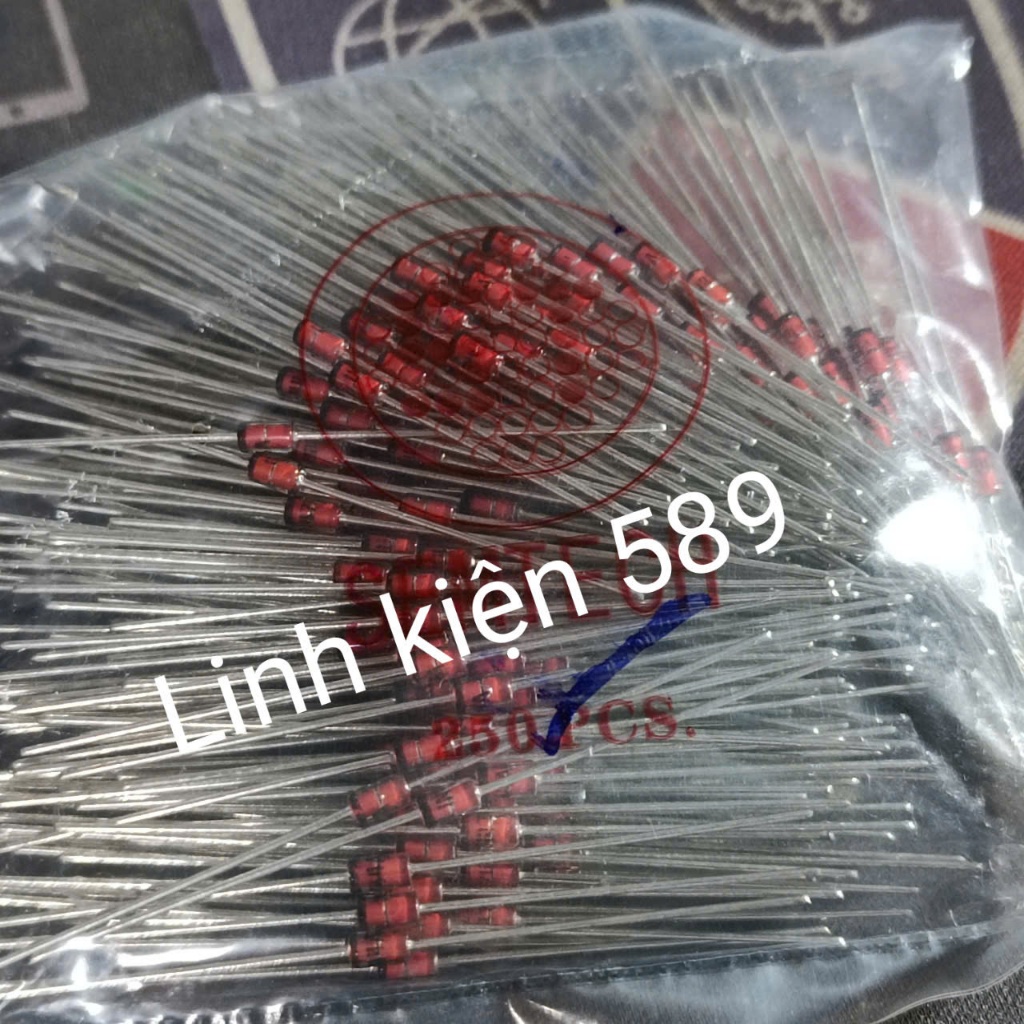 แพ็คเกจ 250 Zener Diodes 1N4744A 1W 15V ปลั๊กตรง DO-41