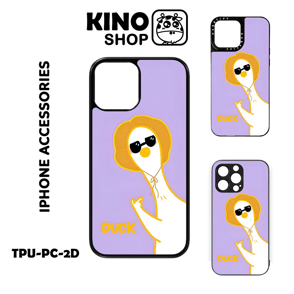 KINOSHOP เคสไอโฟน [OD 532] พิมพ์ถ่ายเทความร้อน ฝาครอบกระจกอลูมิเนียมแบบยืดหยุ่น ป้องกันสีเหลือง สําห