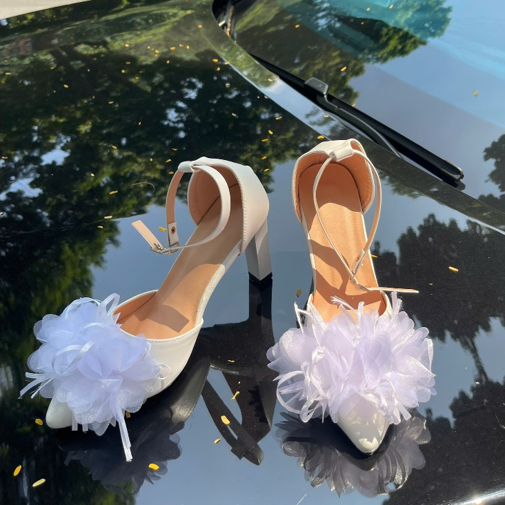 รองเท้าส้นสูงสุภาพสตรี 8p พร้อมโบว์น่ารัก A888lga