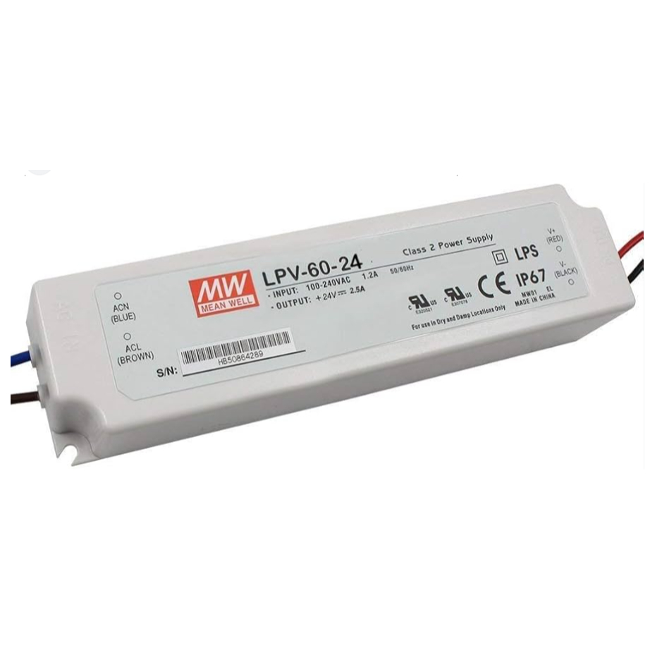 Meanwell LPV-60-24 แหล่งจ่ายไฟ (60W-24V-2.5A) สินค้าของแท้