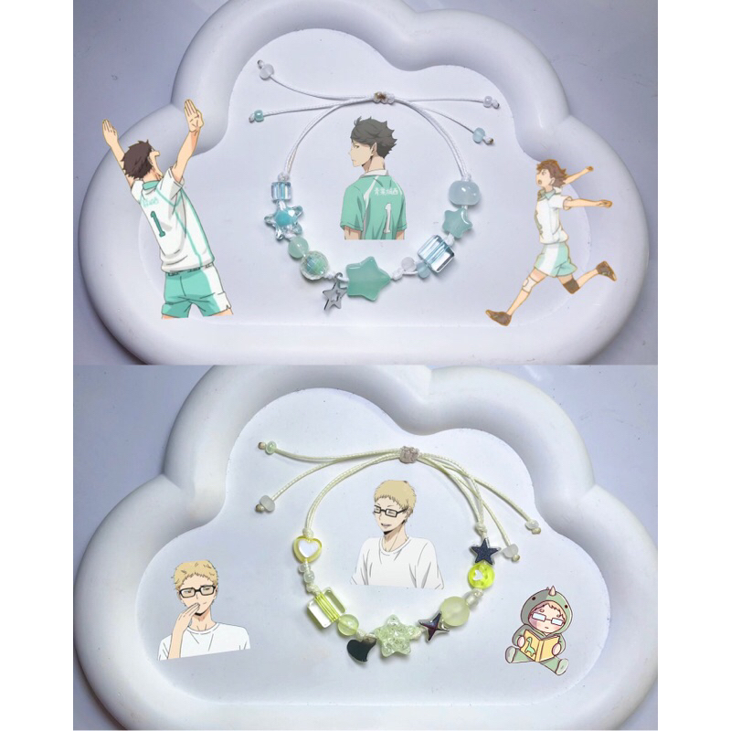 สร้อยข้อมือเชือกแฮนด์เมด Haikyuu Oikawa Tooru & Tsukishima Kei Vanie 🏐