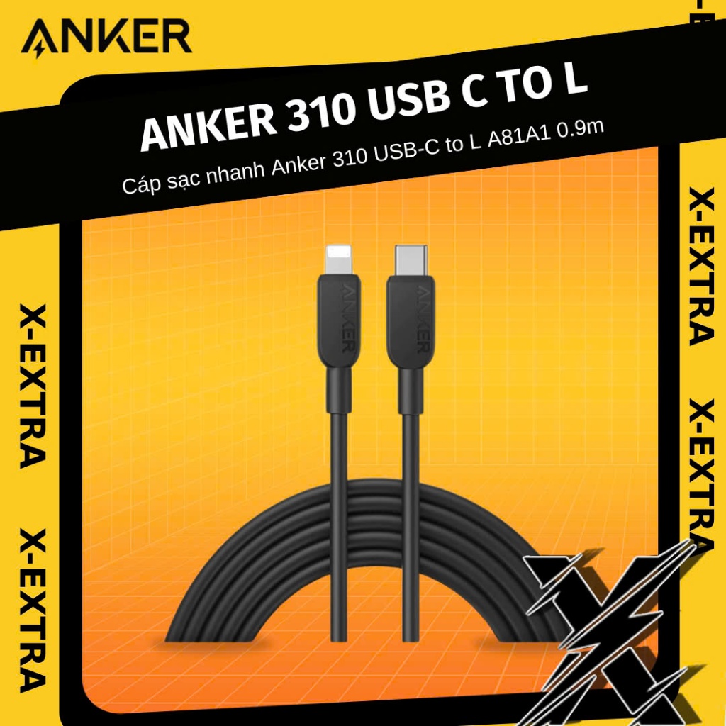 Anker 310 USB-C to L สายชาร์จเร็ว A81A1 0.9m - 12 เดือน