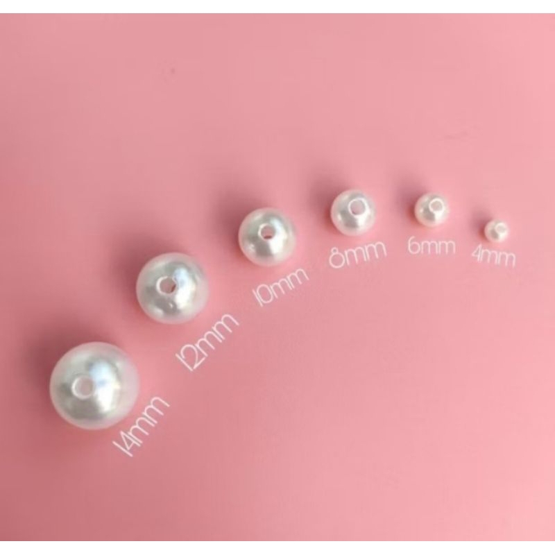 ลูกปัดพลาสติกสีขาวขุ่น 4mm,5mm,6mm