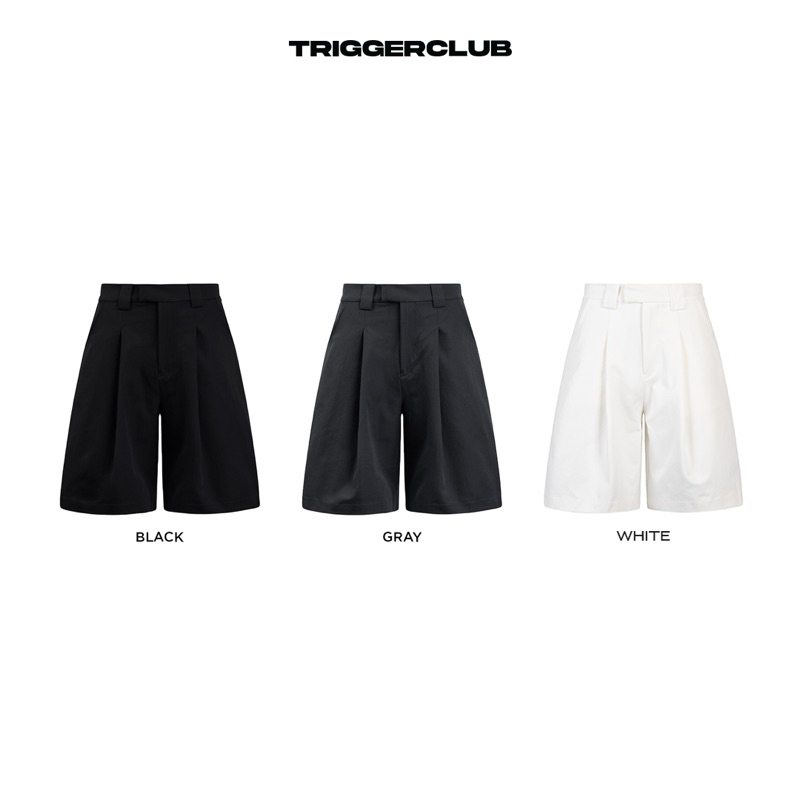 Trigger CLUB - กางเกงขาสั้นขากว้าง - TGC BLACK/GRAY/WHITE TROUSER SHORT