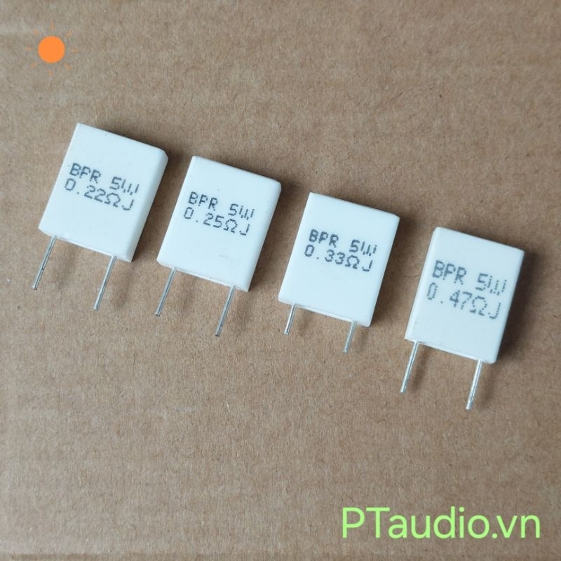 ตัวต้านทานเซรามิก 10 5w พร้อมหมุดแนวตั้ง 0.22ohm / 0.25ohm / 0.33ohm / 0.47ohm. ตัวต้านทานพลังงาน
