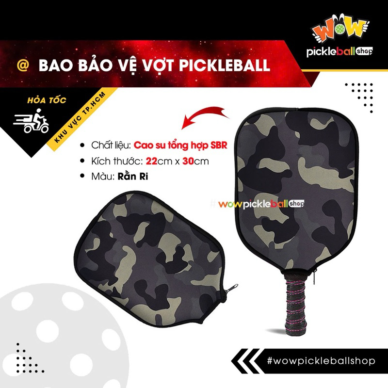 อุปกรณ์เสริม Pickleball - ฝาครอบแร็กเก็ต Pickleball - ลาย DRAGON