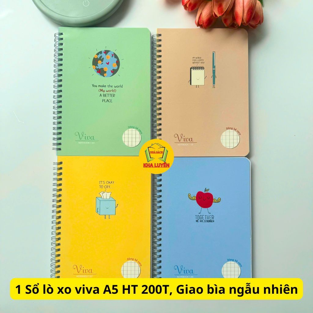 XO VIVA ปกพลาสติกสมุดสปริงลายตารางหมากรุก A5 ขนาด Hai Tien 200 หน้า Ms 6522, จัดส่งปก NN