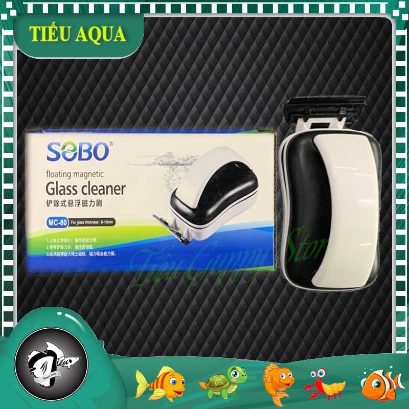 แม่เหล็กทําความสะอาดกระจกตู้ปลาคุณภาพดีรวมกับเครื่องขูดมอส SOBO MC-60, MC-80, MC-120, MC-200