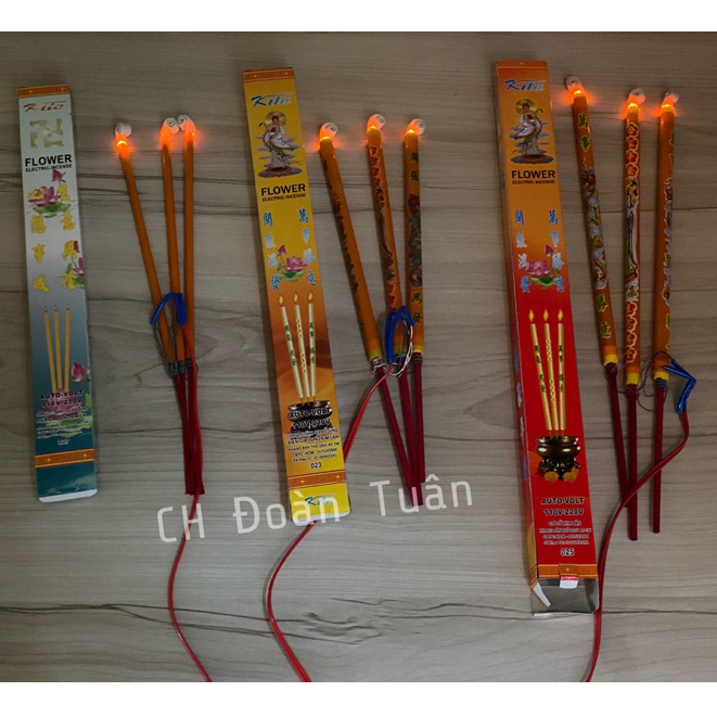 ธูปไฟฟ้า (1 ชุด มี 3 แท่ง) ธูปพร้อมขี้เถ้าปลอม ธูปไฟฟ้าสําหรับแท่นบูชา