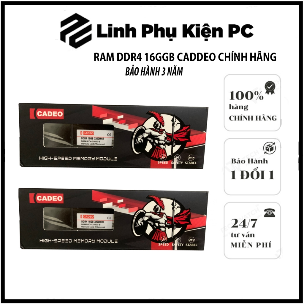 CADEO Ram 16Gb ddr4 bus 2666Mhz / 3200Mhz Black Heatsink ของแท้ 100% นําเข้า