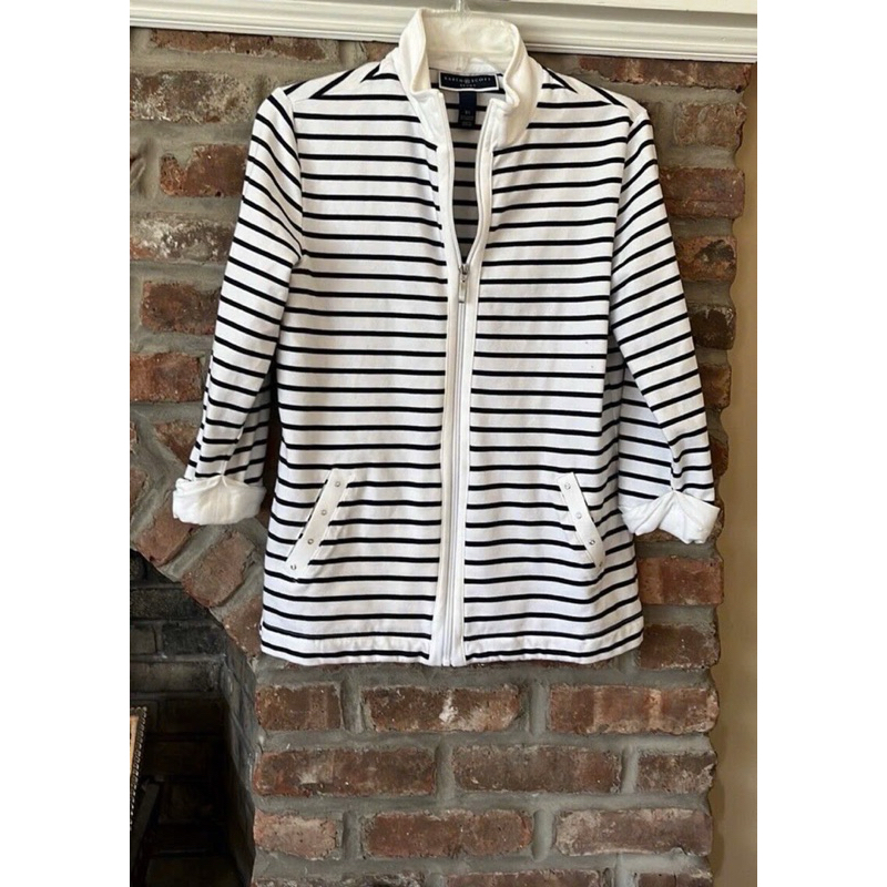 [สหรัฐอเมริกาผลิตภัณฑ์] เสื้อยืด KAREN SCOTT FULL ZIP PLAID