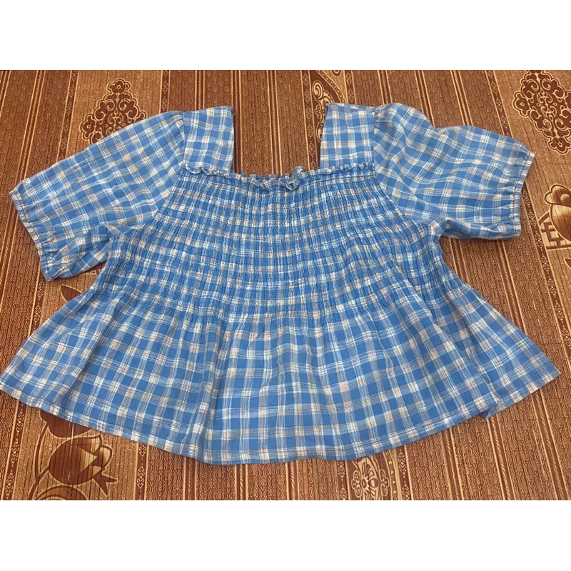 เสื้อครอปลายตารางหมากรุก Mix De Mind ไซส์ S ~M