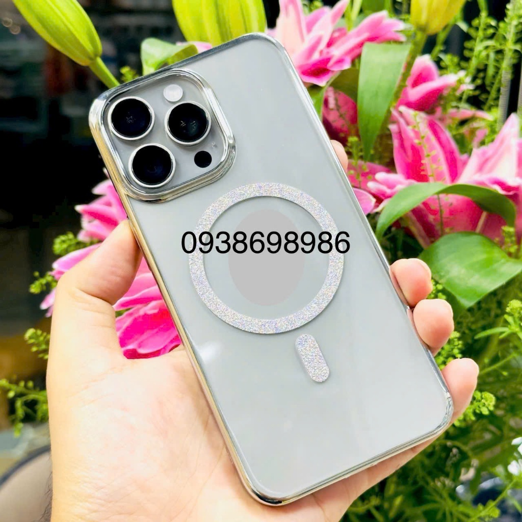 เคส Iphone 16 Pro Max / 16 Pro / 15 plus / ip15 pro max MEMUMI ด้านหลังใส Magnetic Glitter สวยมาก