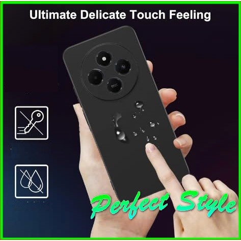 เคส TPU ขอบสี่เหลี่ยมสําหรับ Xiaomi Redmi 14C Redmi14C 2024 สีดํานุ่ม