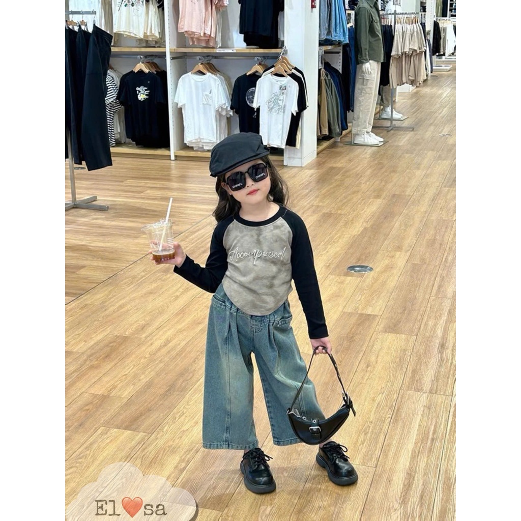 เสื้อผ้าเด็กผู้หญิง - SUPER BEAUTIFUL SHIRT AND JEANS SET SIZE 8-30KG ANNAKIDS