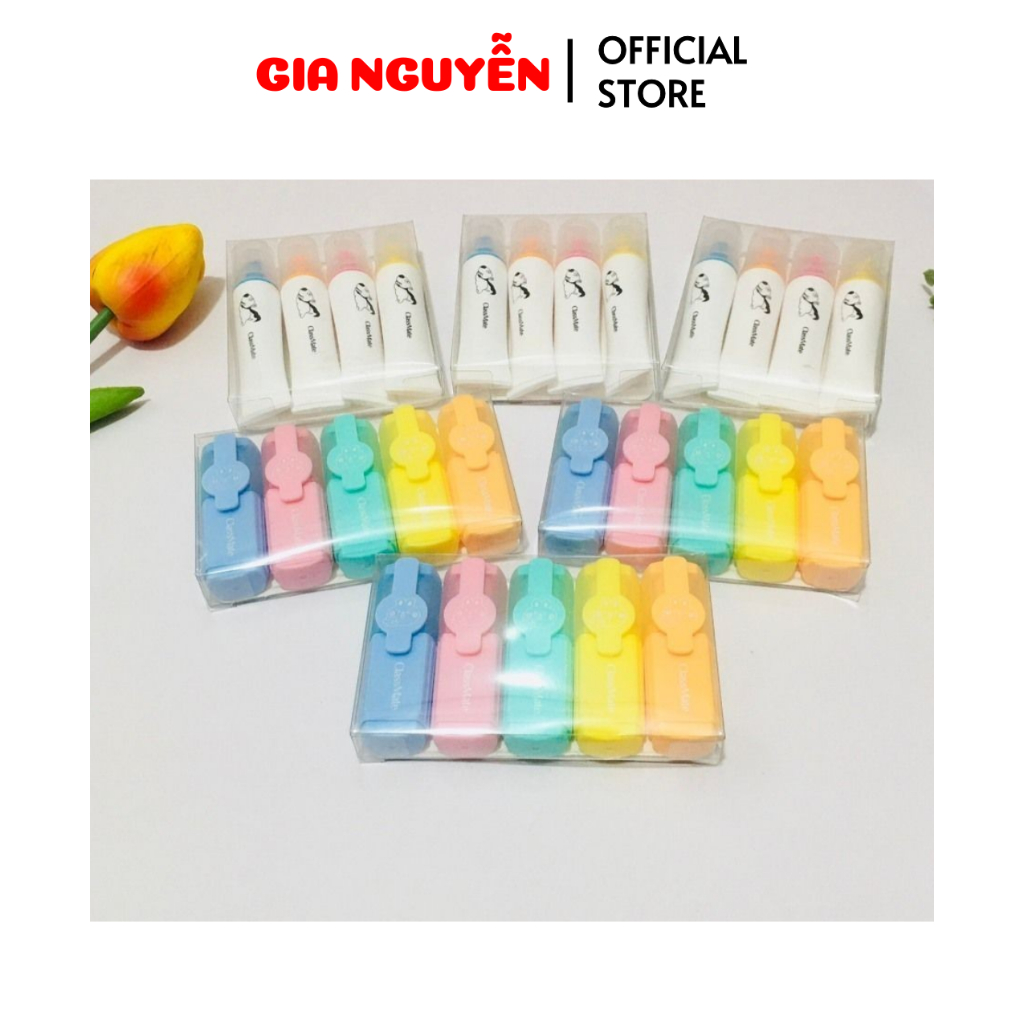 CLASSMATE ปากกาเน้นข้อความเรืองแสง, ปากกาหน่วยความจํารูปกระต่ายและสุนัขตลกสดใส HL001, HL002-Gia Nguy