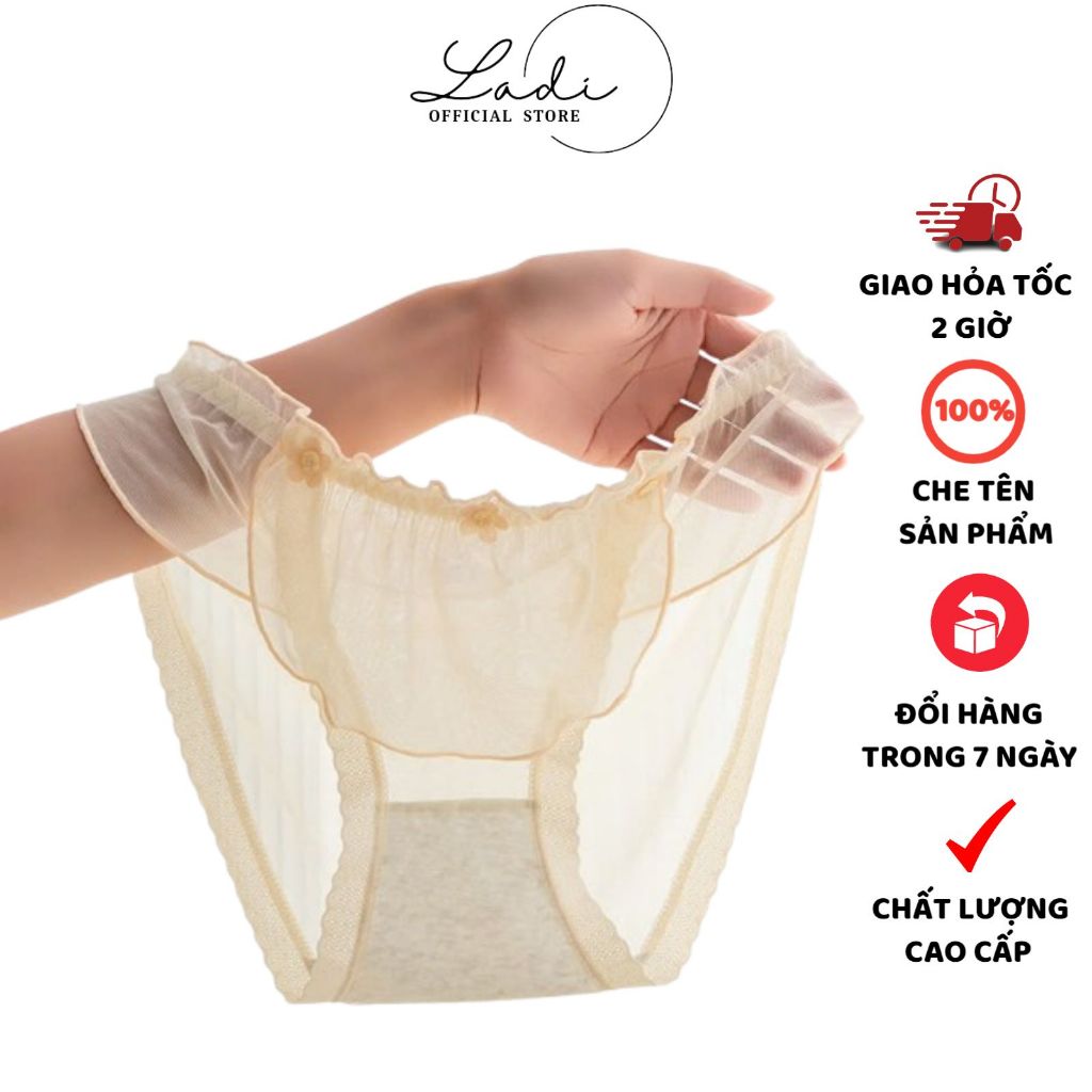 LADI WOMENS UNDERWEAR - ชุดชั้นในลูกไม้คุณภาพสูงโปร่งเซ็กซี่ดอกไม้ รหัส H1061