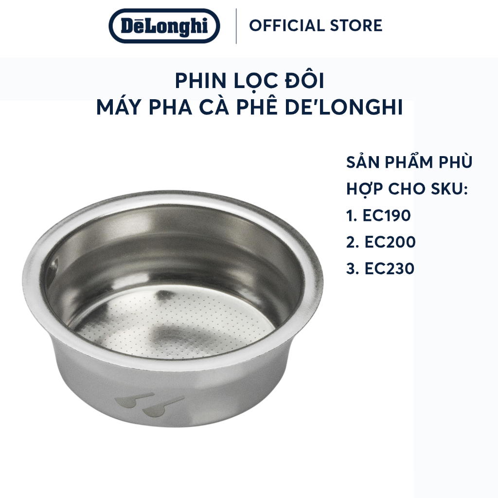 ตัวกรองคู่สําหรับเครื่องชงกาแฟ DeLonghi EC190, EC200, EC230
