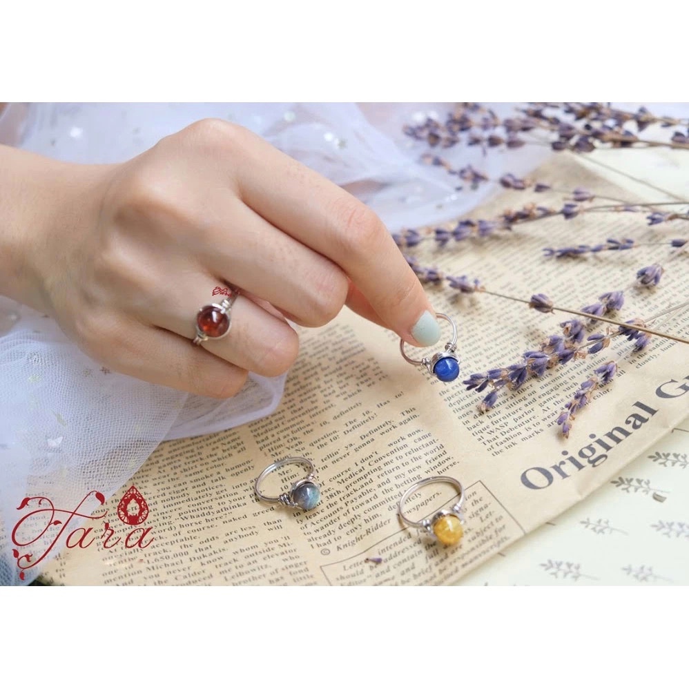 950 แหวนเงินฐานบิด Kyanite I Stone of the Wood และองค์ประกอบน้ํา I