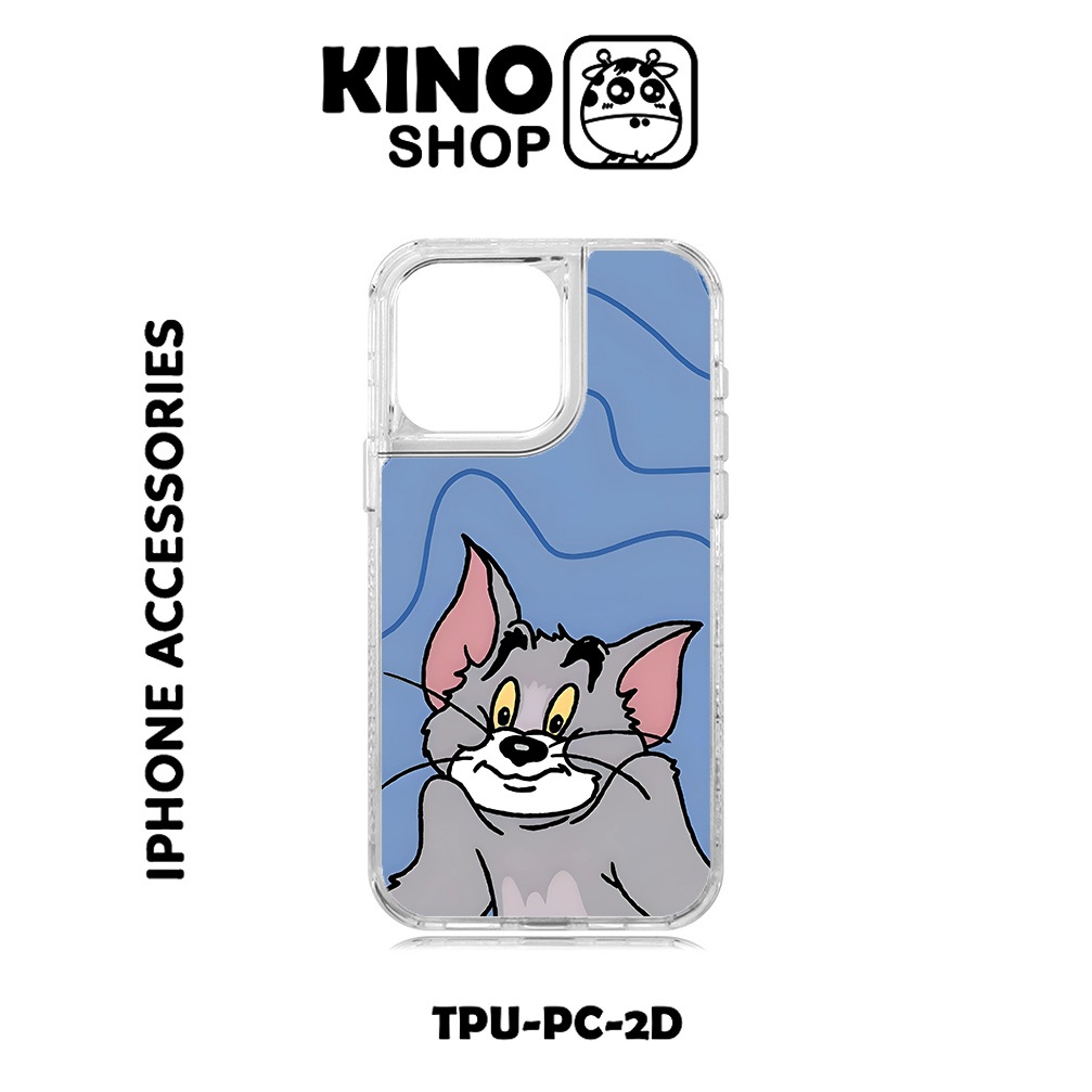 KINOSHOP เคสไอโฟน [KN 626] พิมพ์ถ่ายเทความร้อนขอบสีขาวใส 15 Pro Max 11 12 13 14 Pro