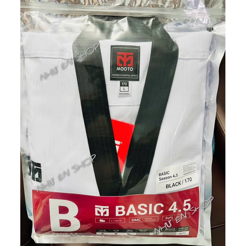 Good Mooto Basic Black Collar Taekwondo Uniform. (ไม่รวมเข็มขัดสีดํา)