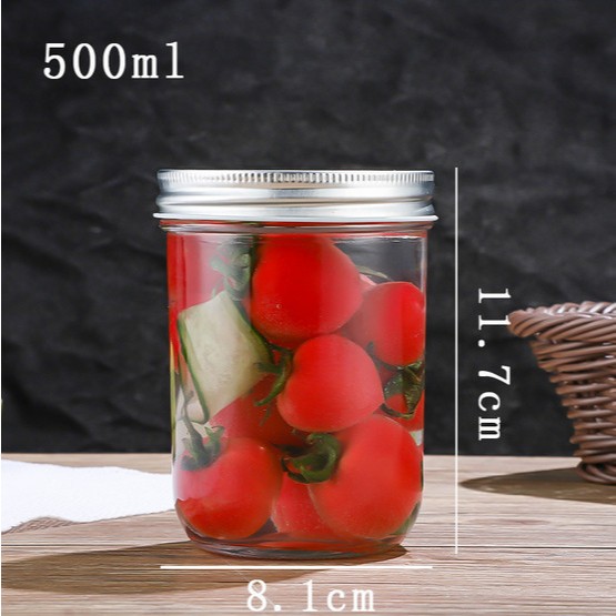 [Combo of 6] โหลแก้วก้นเล็ก 500 มล. พร้อมฝาอลูมิเนียม (HM-500T)