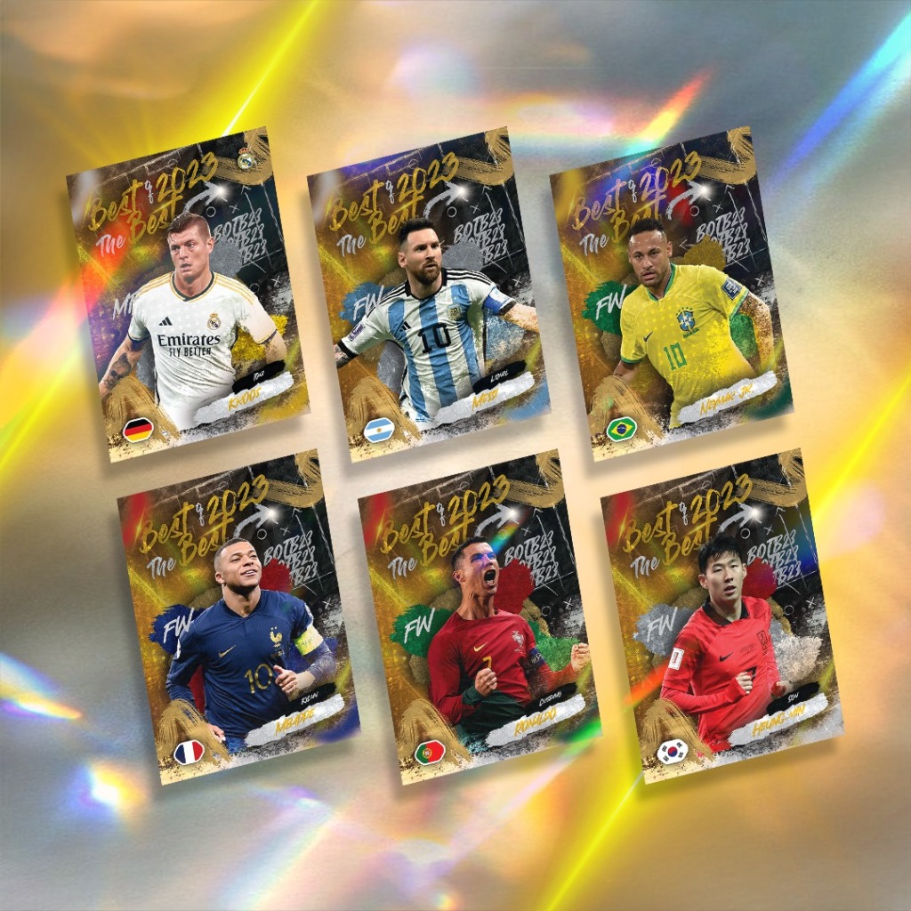 สุดยอดของ TOTY 23 ที่ดีที่สุด | ฉลากฟ้า | การ์ดผู้เล่นฟุตบอล | Cr7 M10 Ronaldo Messi Mbappe De Bruyne Modric Haaland